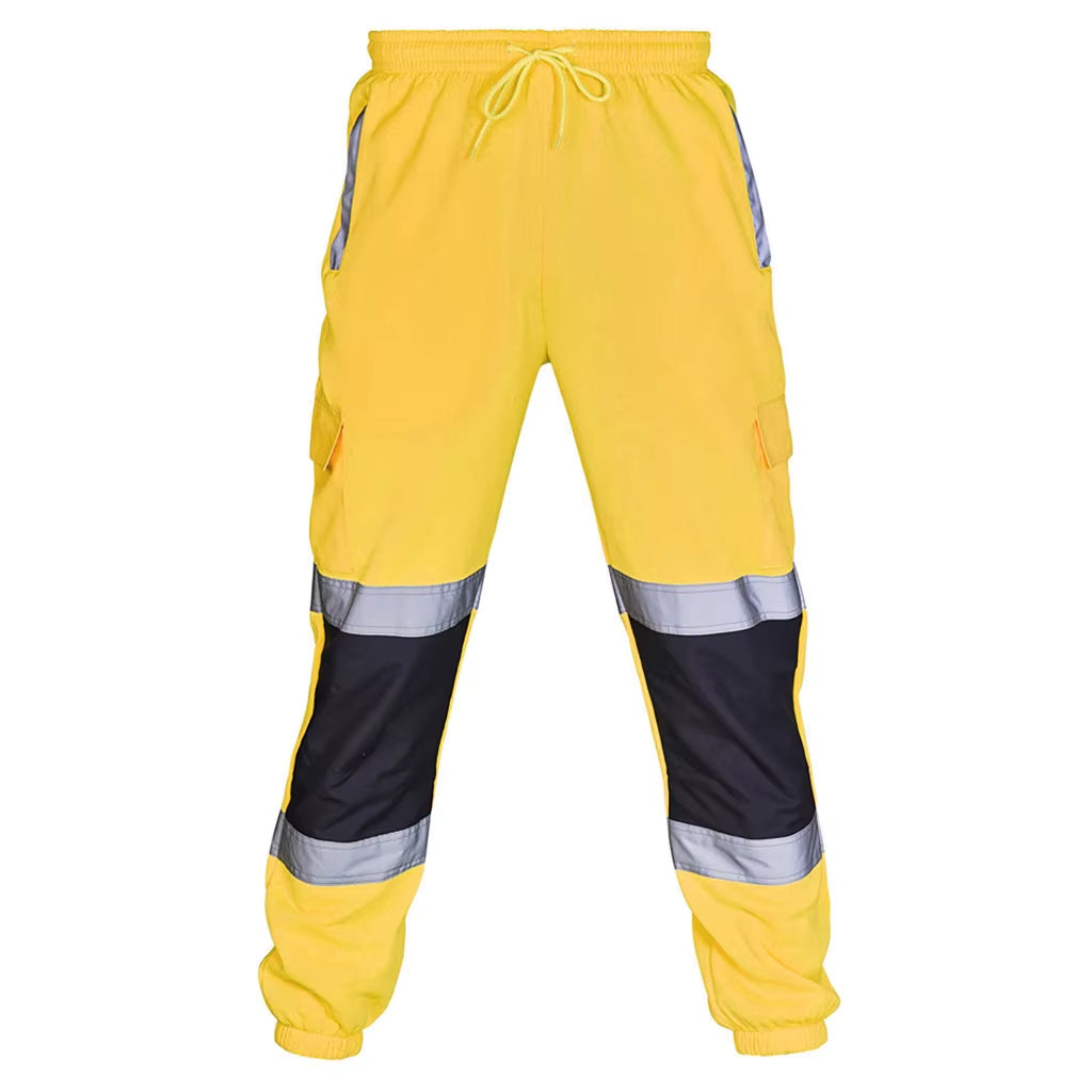 Work Hi-Vis Cargo Pants with Reflective Stripes, Multi-Pocket – image 3