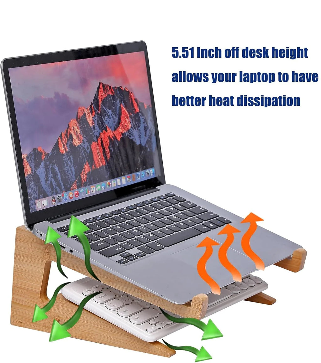 Bamboo Laptop Stand, Vertical and Riser 2-in-1 – image 5