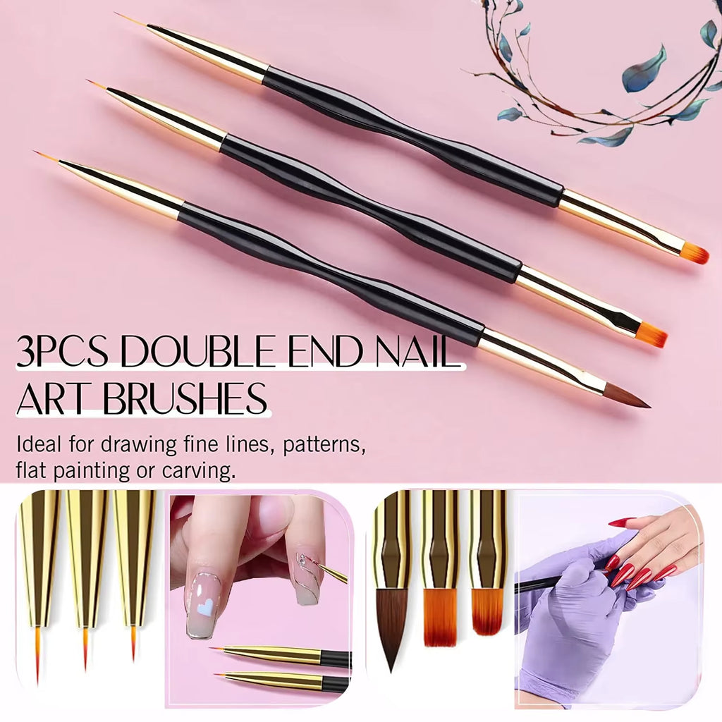 Nail Art Brush Set 20-25 Piece with Dotting Pens, Palette and Holder – image 5