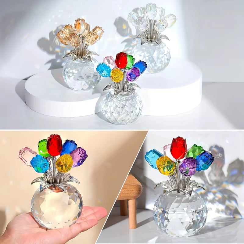 Crystal Rose Bouquet - Anniversary & Mother'S Day Keepsake Gift