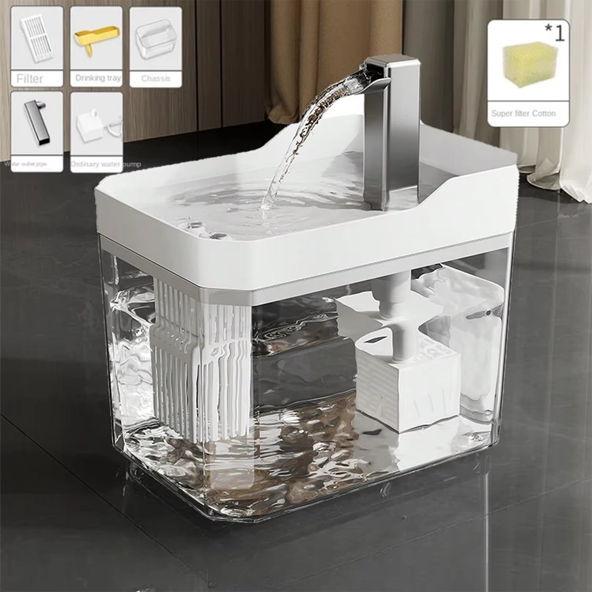 Cat Water Fountain 1.5L – Filtered Pet Water Dispenser
