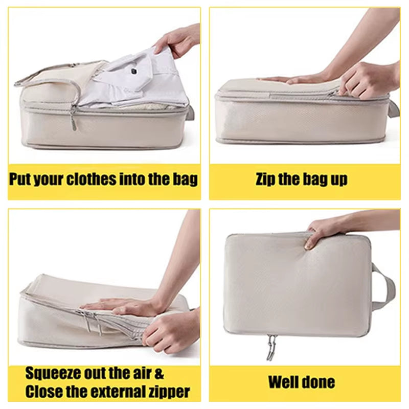 Packing Cubes 4-Piece Set, Compression Suitcase Organizer Bags – image 7