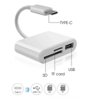 USB C SD Card Reader - 3-in-1 SD/TF Reader with USB-A Port