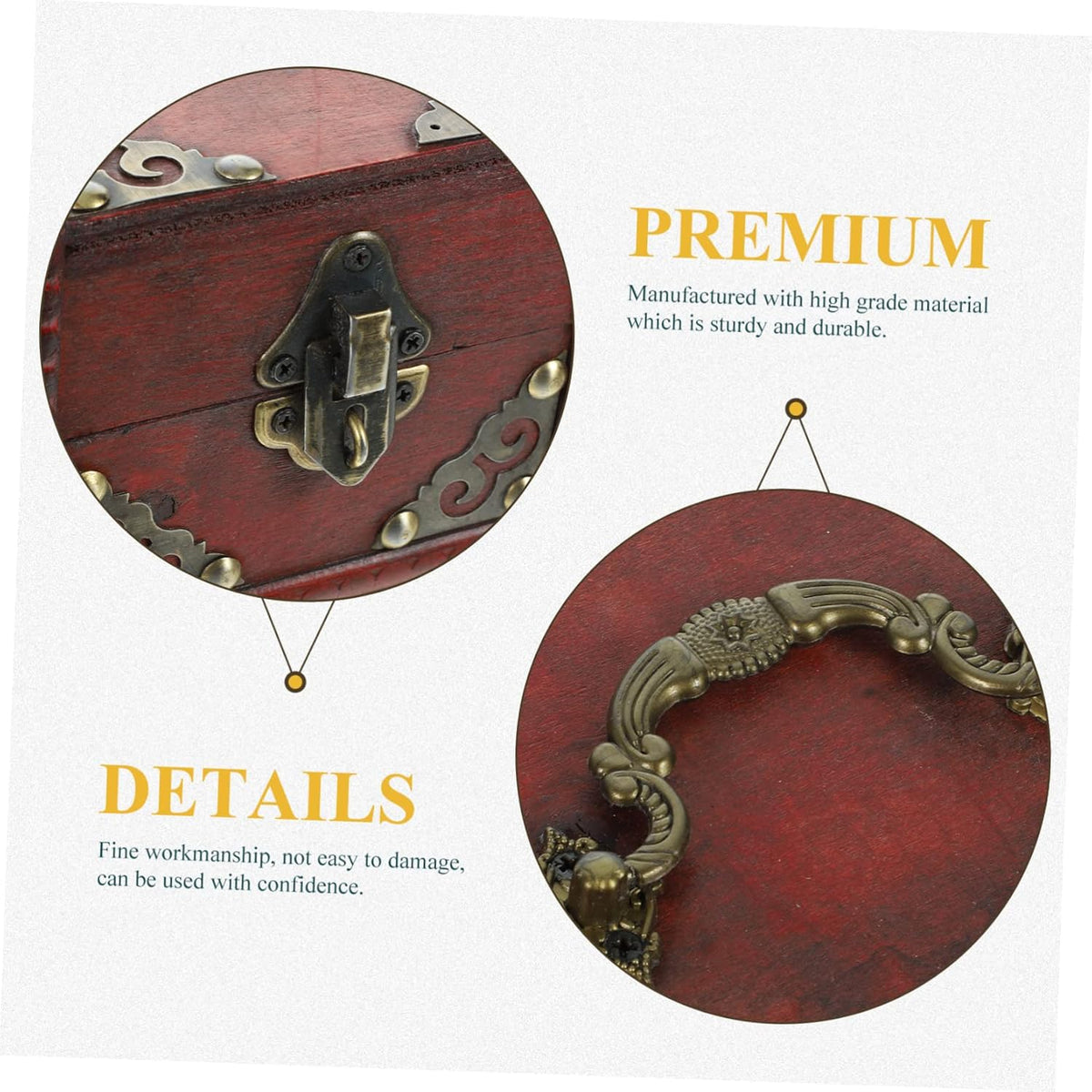 Wooden Jewelry Box, Vintage Keepsake Storage Chest – image 3