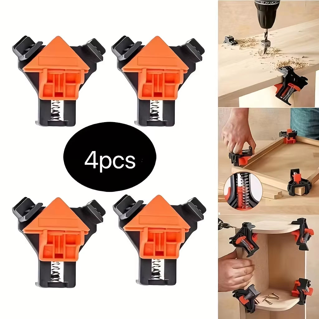Right Angle Clamp Set of 4, 90-Degree Spring Corner Clamps