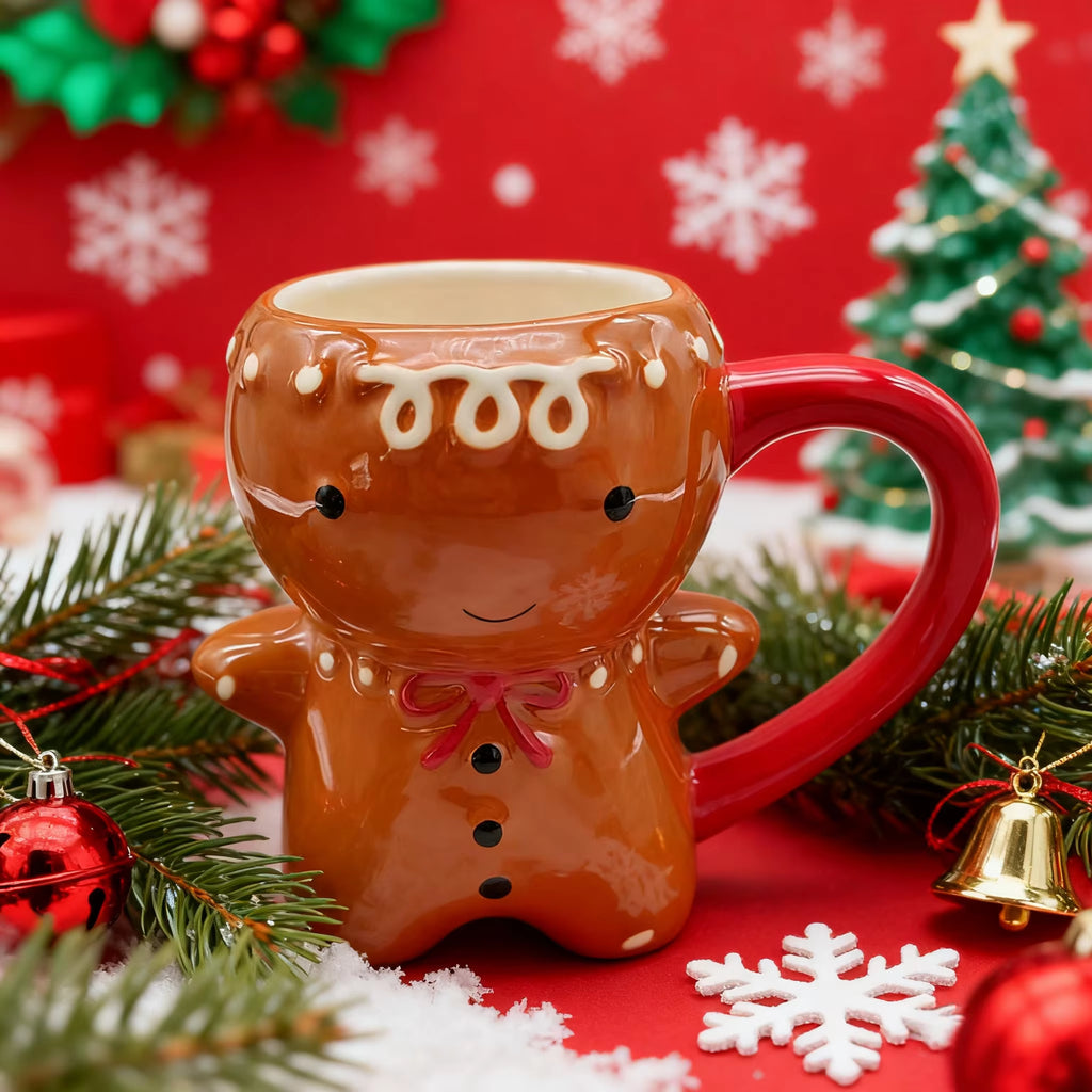 Gingerbread Man Ceramic Mug, 3D Christmas Cup 300 ml – image 3