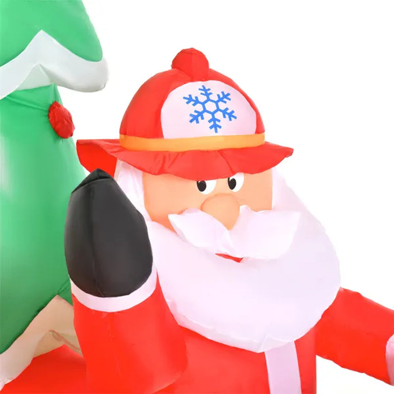 7.4 Ft Inflatable Santa Fire Truck Christmas Yard Decoration – image 6