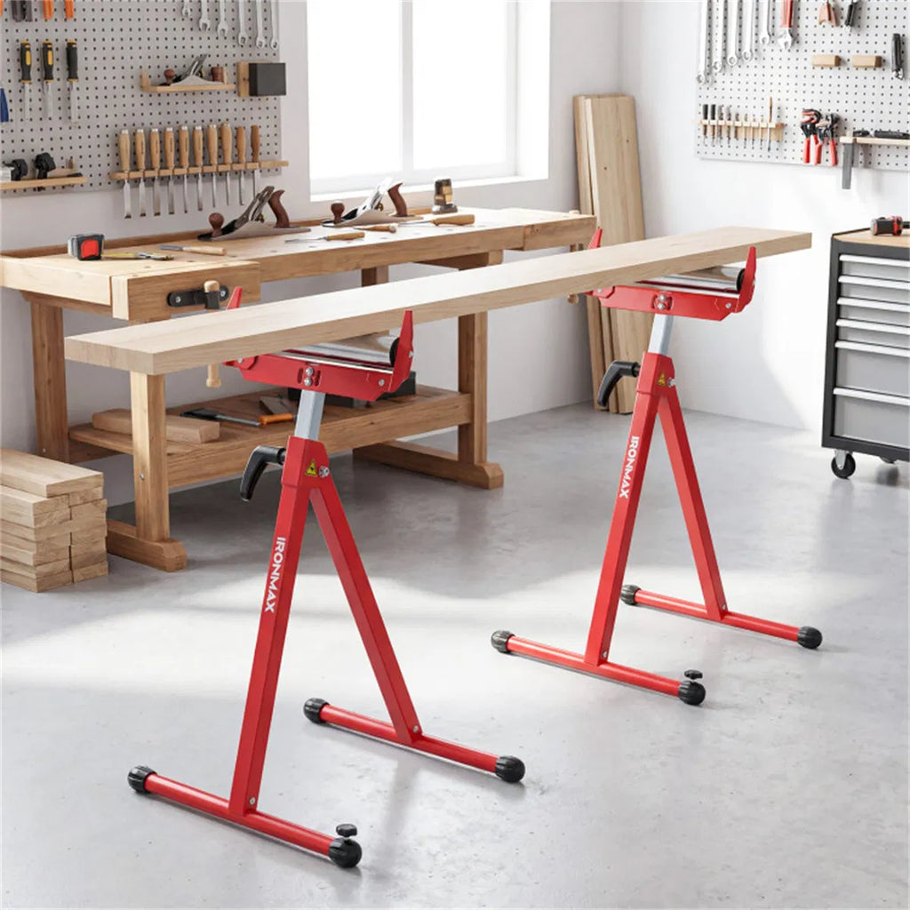 Folding Roller Stand 2-Pack with Edge Guides, 250 lb Each – image 2