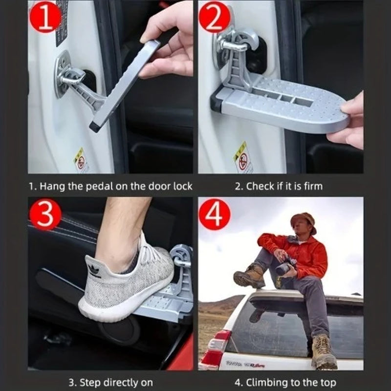 Car Door Step - Foldable Roof Rack Access Pedal, Aluminum – image 5