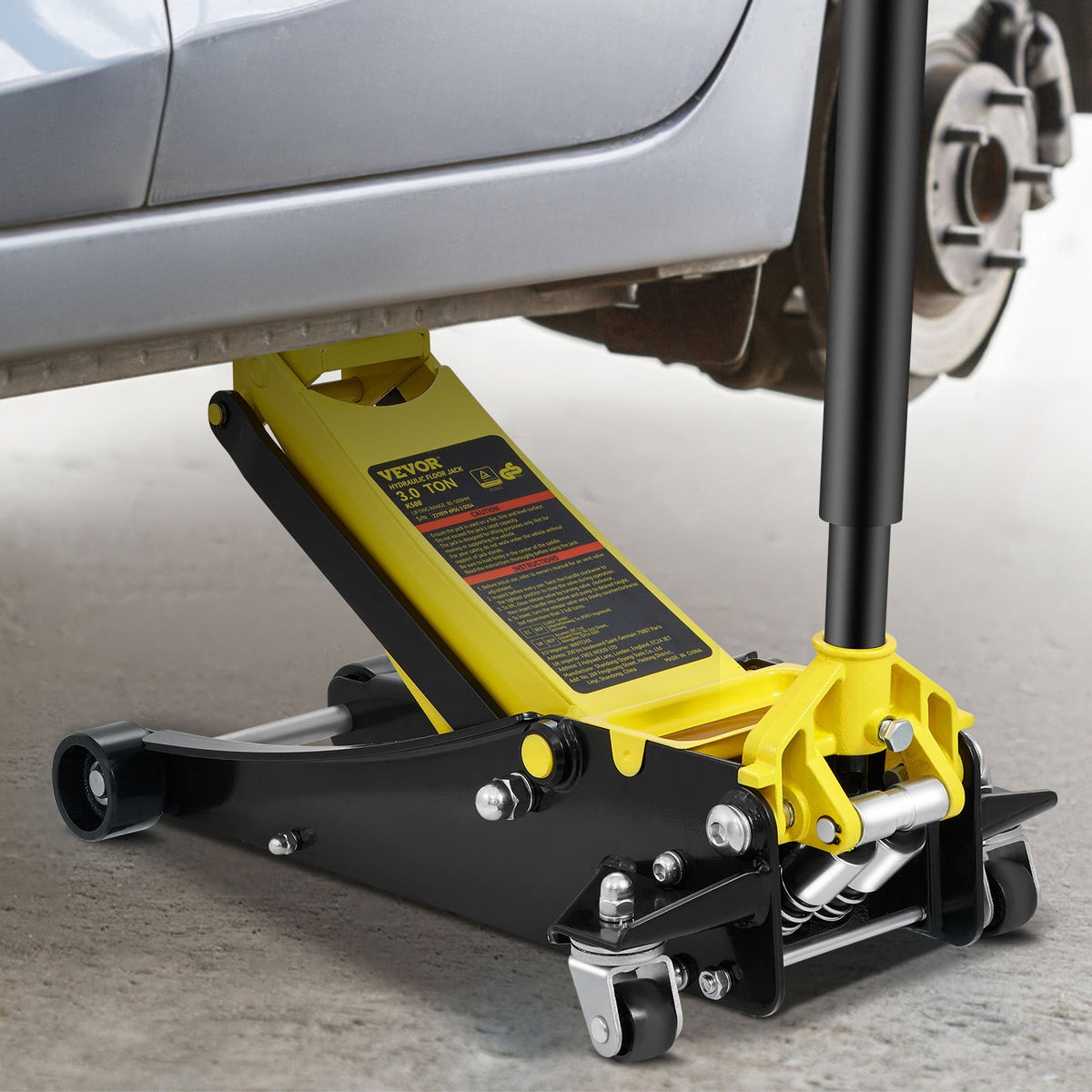 Floor Jack 3 Ton Low Profile Steel Racing Jack with Dual Pistons – image 2