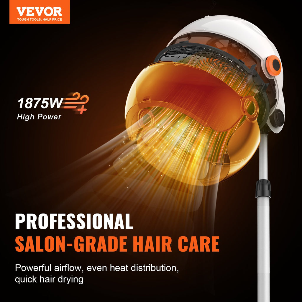 Professional Hooded Hair Dryer 1875W with Timer and Rolling Stand – image 2