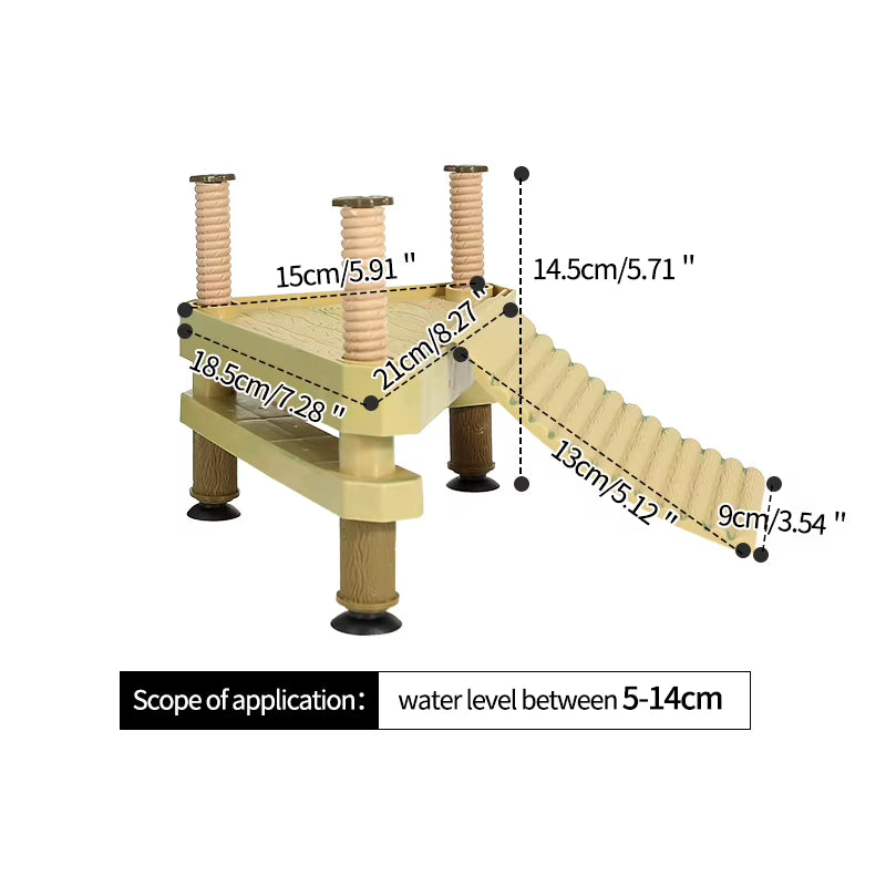 Floating Turtle Basking Platform with Climbing Ladder and Suction Cups – image 3