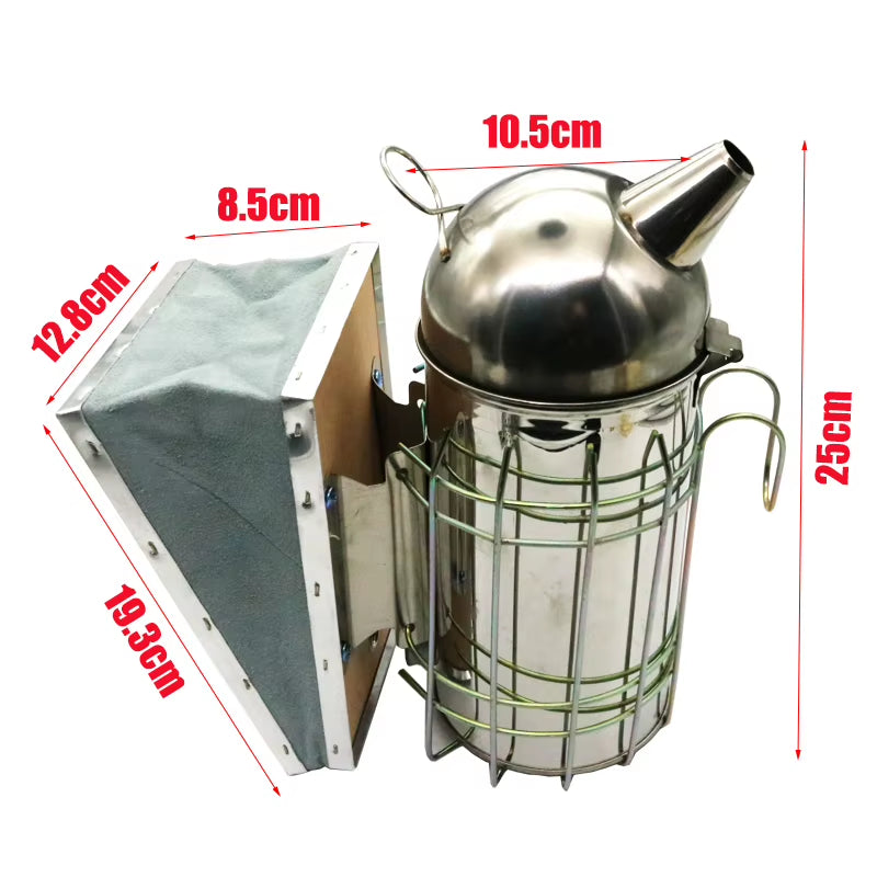 Stainless Steel Bee Hive Smoker with Heat Shield & Hook - Beekeeping Farm Tool – image 8