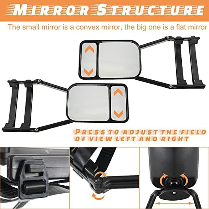 Clip-On Towing Mirrors 2-Pack, Side Mirror Extensions for Trailers – image 3