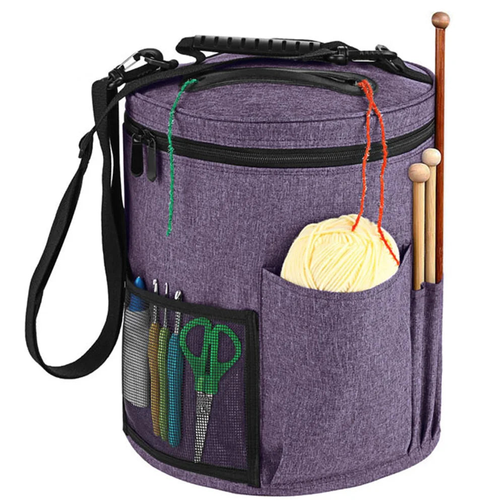 Yarn Storage Bag Large Crochet Tote with Yarn Holes and Shoulder Strap – image 8