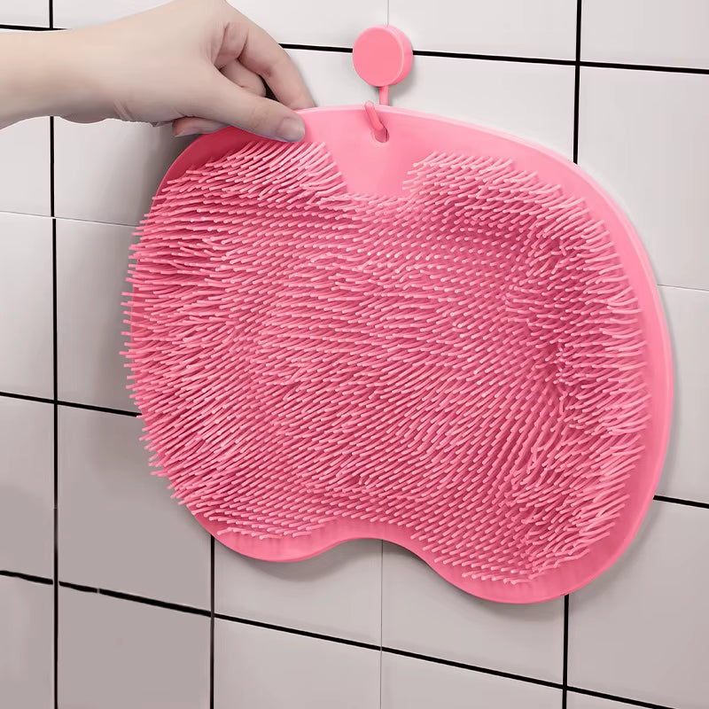 Silicone Shower Foot & Back Scrubber Mat - Non-Slip Exfoliating Bath Brush