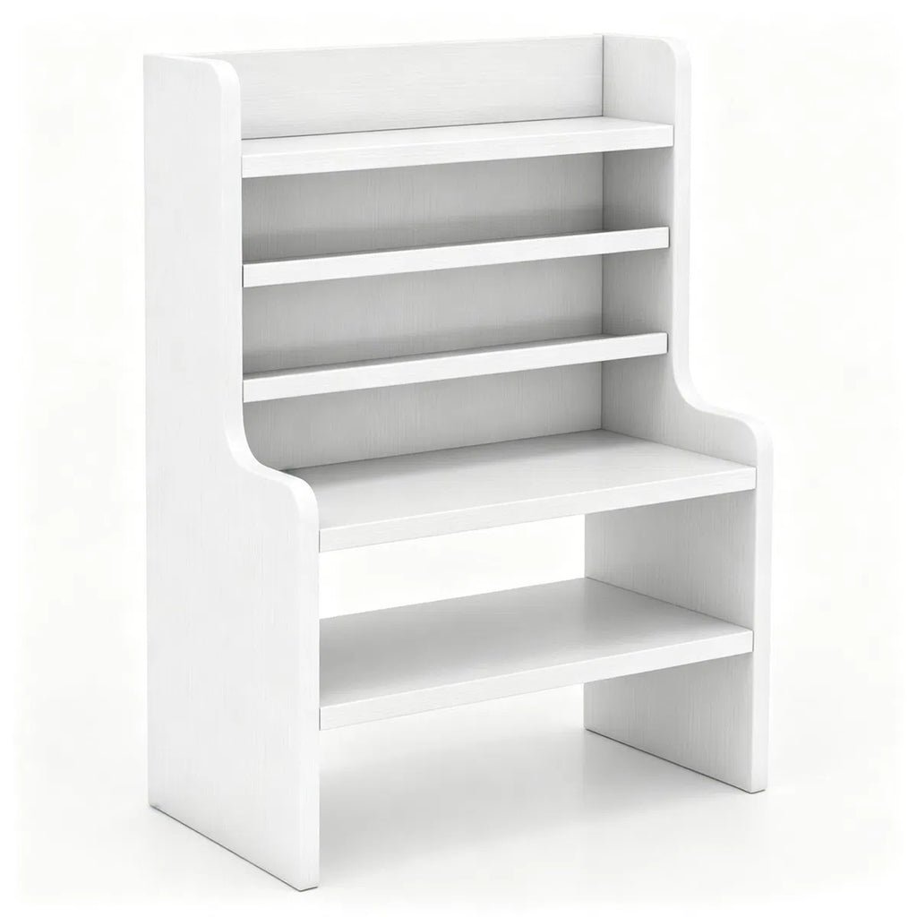 Desktop Storage Organizer, 6-Tier Wooden Shelf with Removable Tiers – image 3