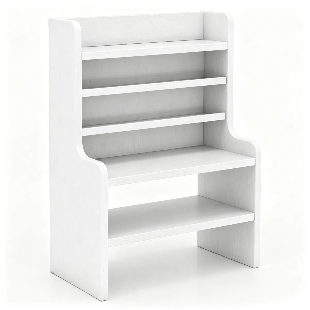 Desktop Storage Organizer, 6-Tier Wooden Shelf with Removable Tiers – image 3