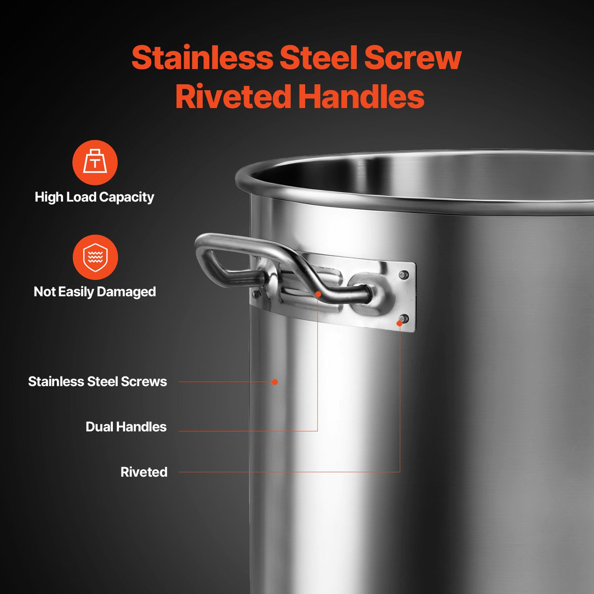 53 Quart Stainless Steel Stockpot with Lid for Turkey and Boils – image 6