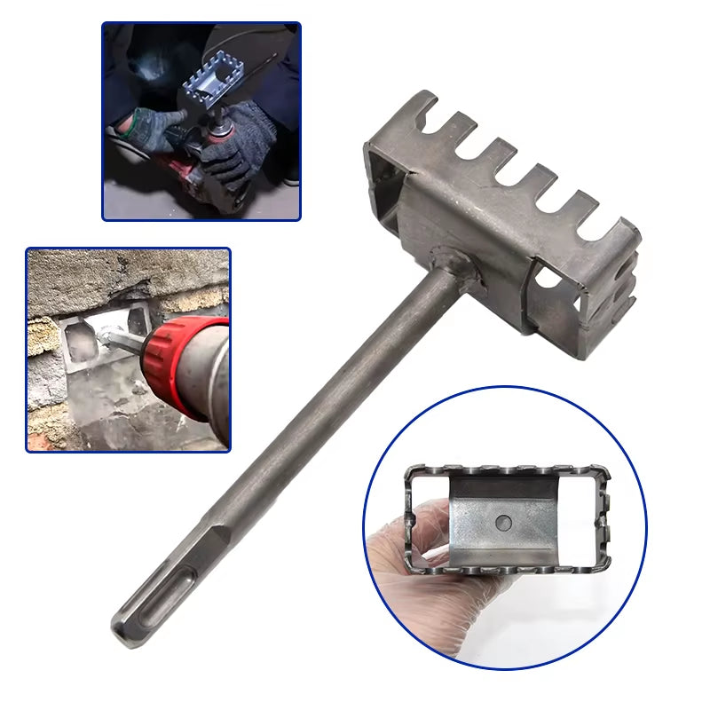 Square Hole Wall Opener - Electric Hammer Drill Bit for Outlet Box & Socket Installation