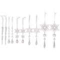 Snowflake Icicle Ornaments – 10 Pc Clear Acrylic Christmas Tree Drops
