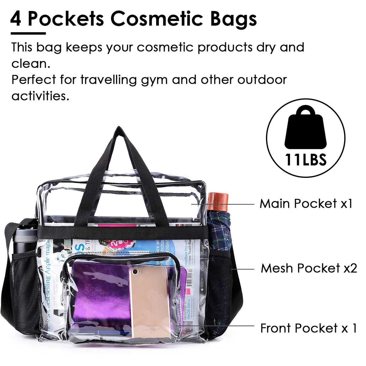 Clear Crossbody Bag – Stadium Tote with Adjustable Strap – image 5