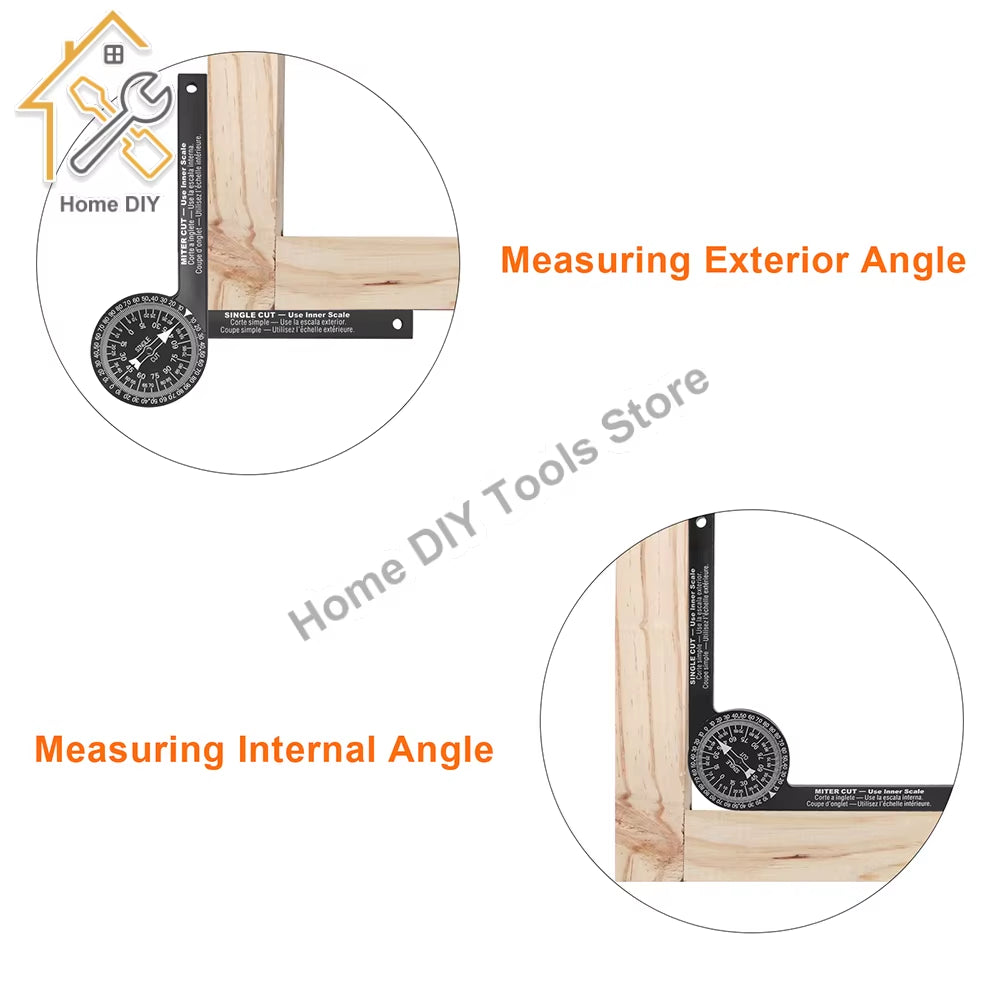 Miter Saw Protractor with Level - 360 Degree Carpenter Angle Finder