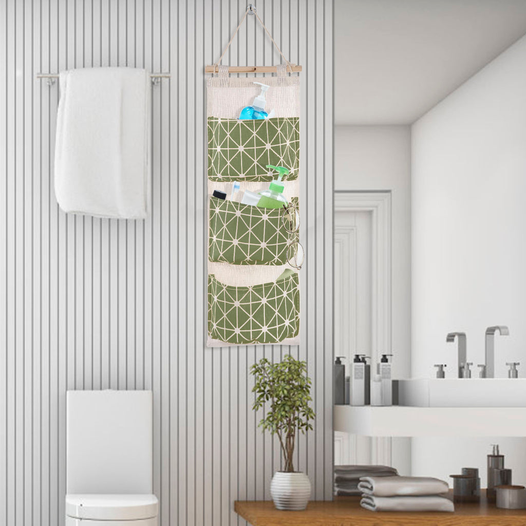 Hanging Wall Organizer - 3-Pocket Linen Door & Closet Storage Bag – image 3