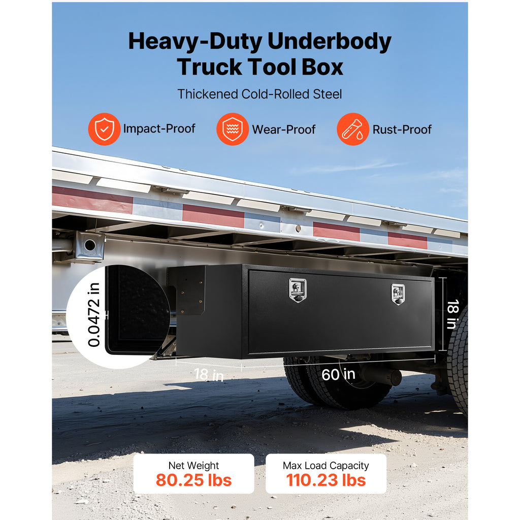 60 Inch Steel Underbody Truck Tool Box with Lock