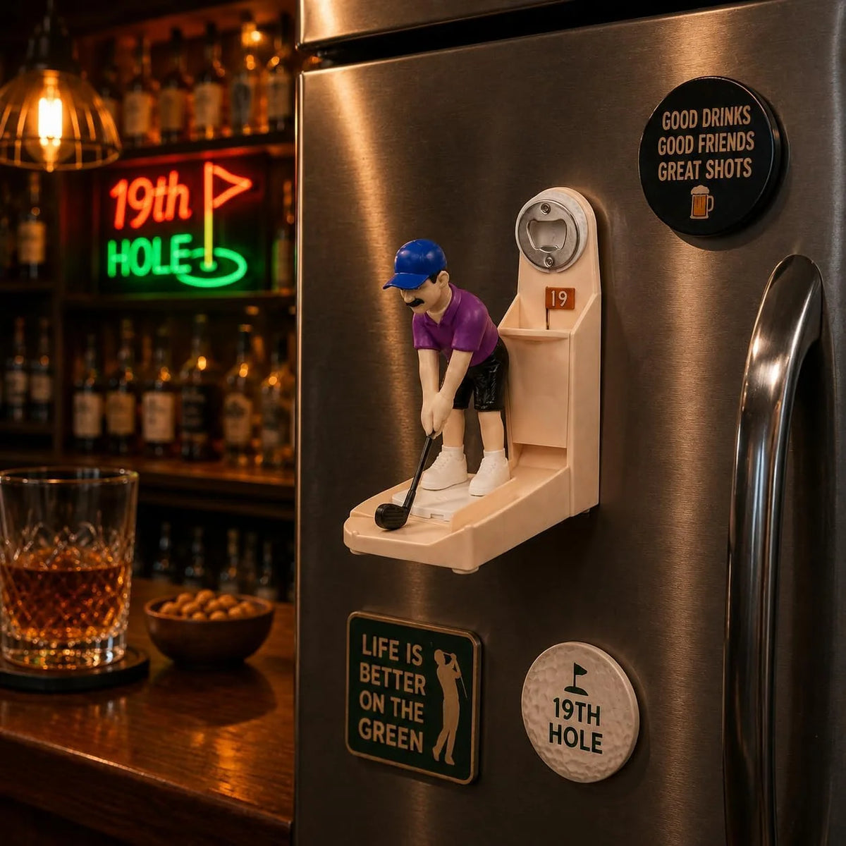 Golf Bottle Opener Game with Cap Launcher for Home Bar – image 5