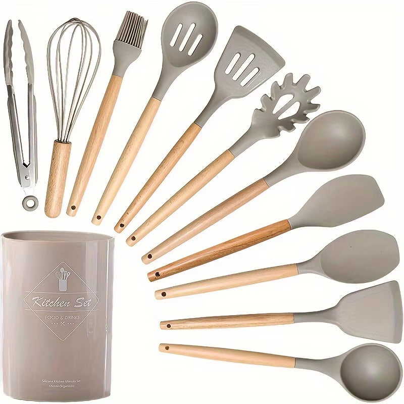 12-Piece Silicone & Wood Kitchen Utensil Set – image 7