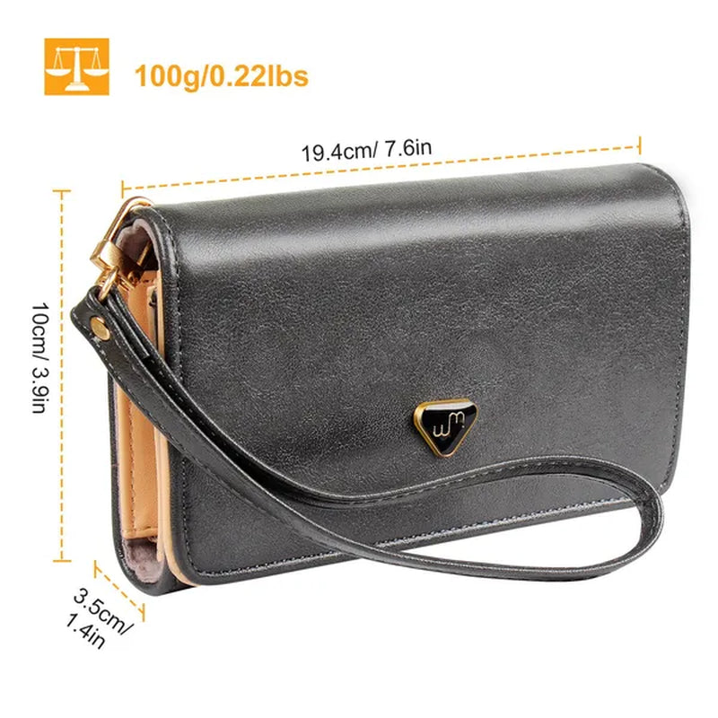 Women's Wristlet Wallet – Blue PU Leather Card Holder – image 6