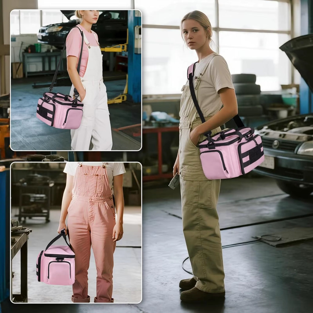 Pink Tool Bag Tote for Women, Construction Tool Organizer