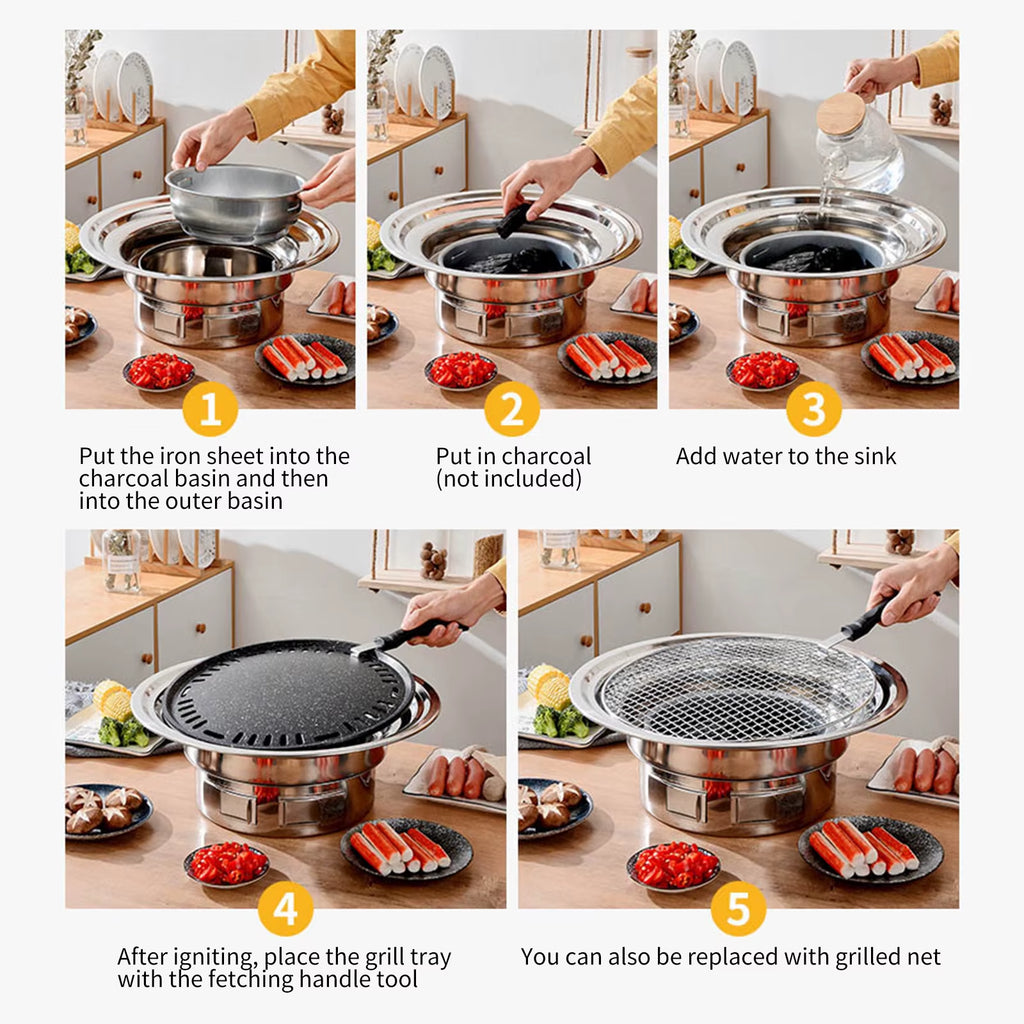 13 Inch Round Tabletop Charcoal Grill with Grill Net – image 6