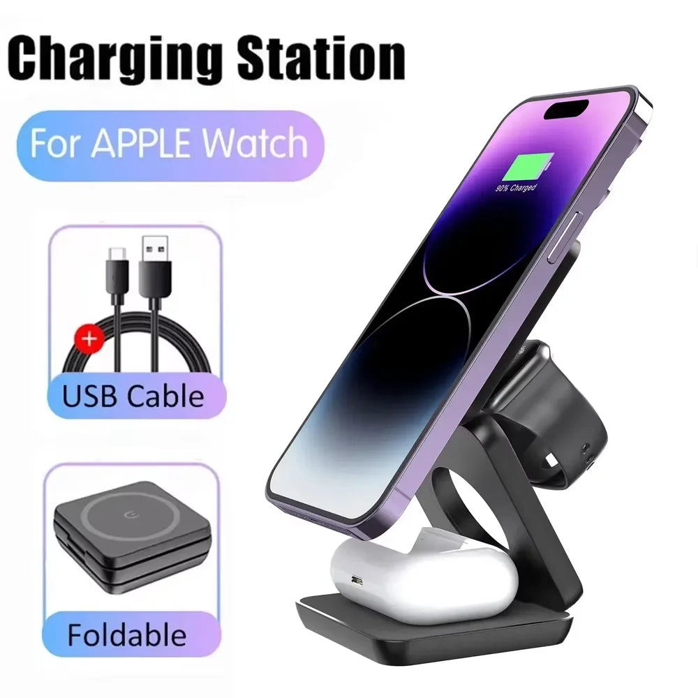 Wireless Charger Stand 3-in-1, Magnetic Foldable Charging Station – image 6