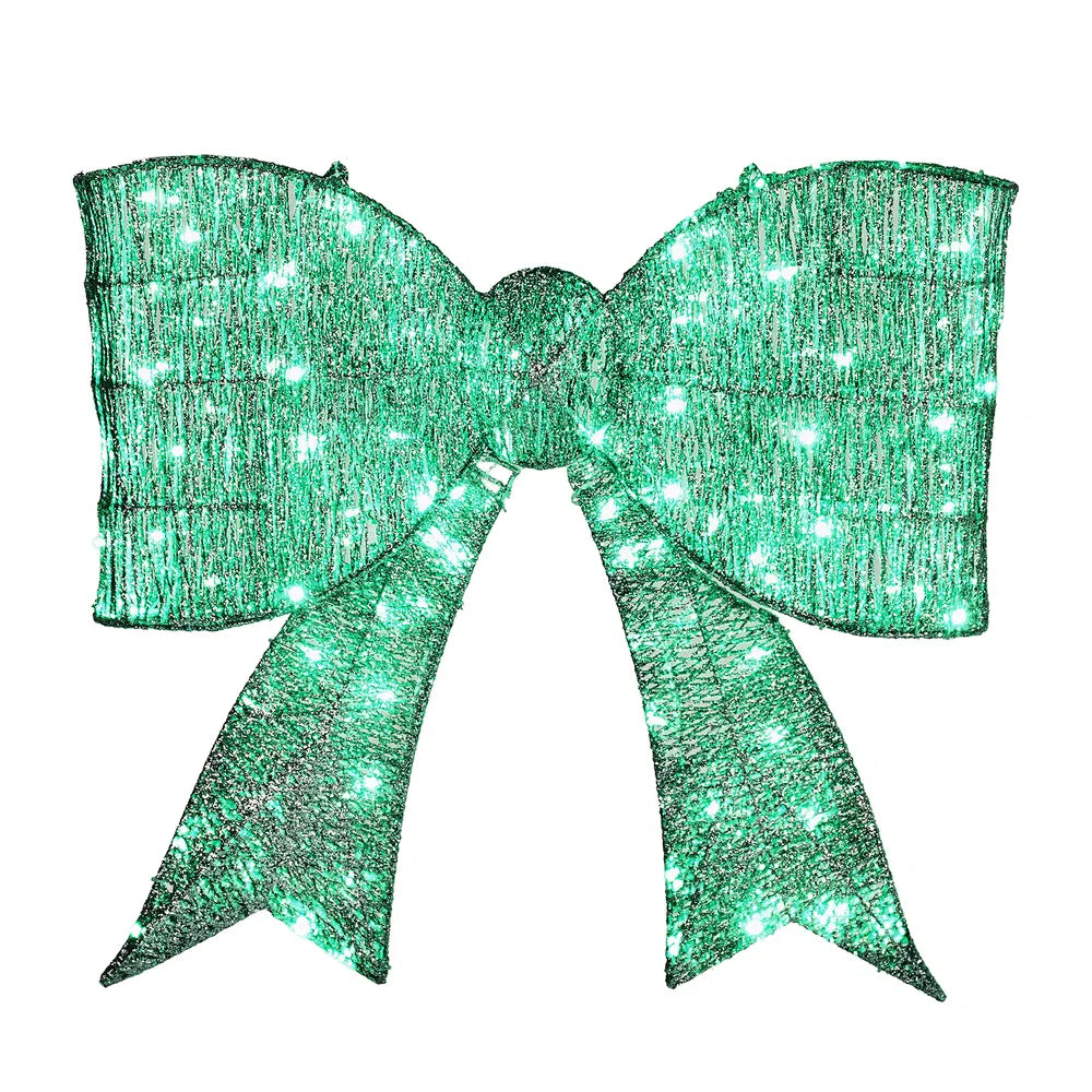 Giant Lighted Christmas Bow, 28 in Outdoor Metal Frame with 124 LEDs – image 1