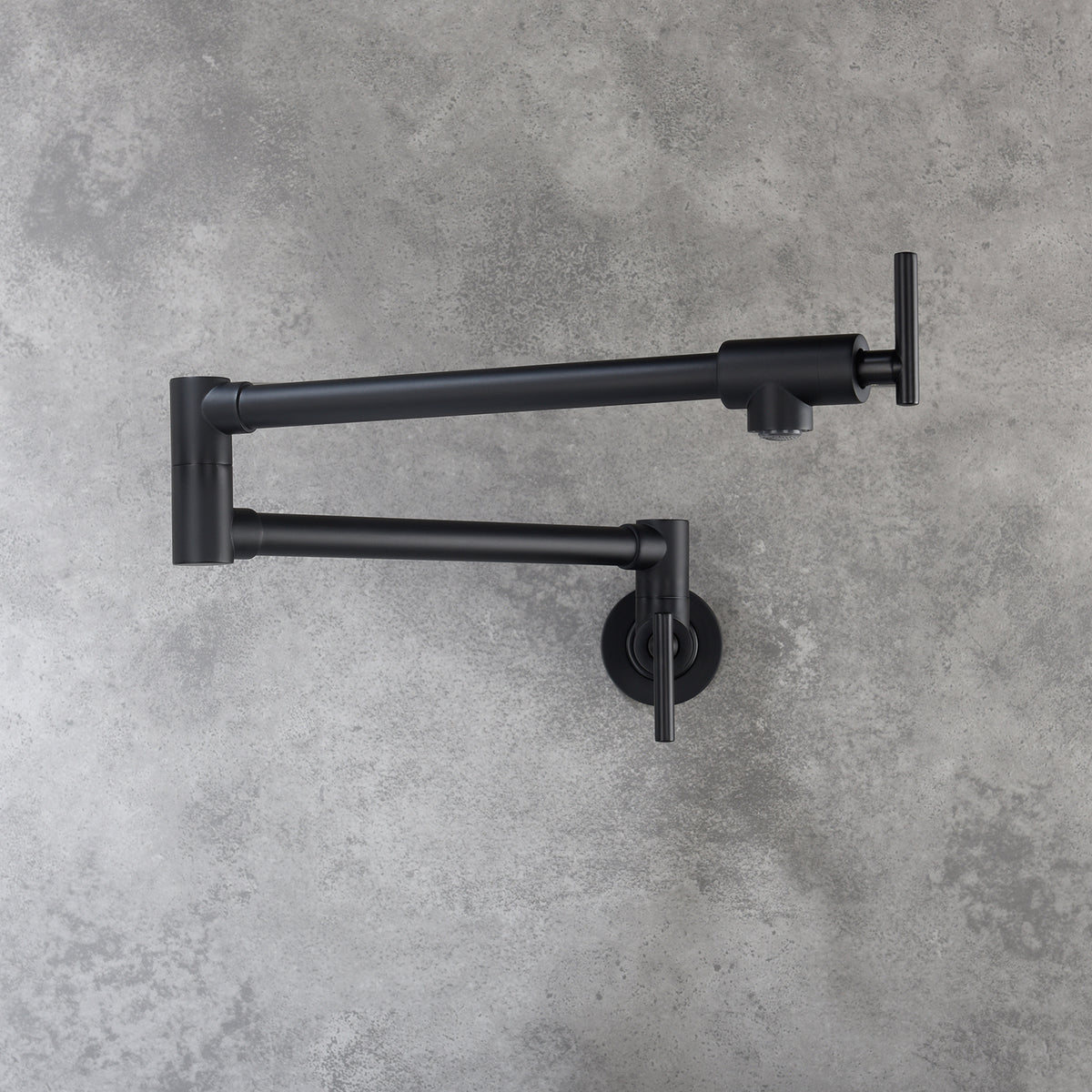 Wall-Mount Pot Filler Faucet, Folding Swivel Spout, Brass, Matte Black – image 6