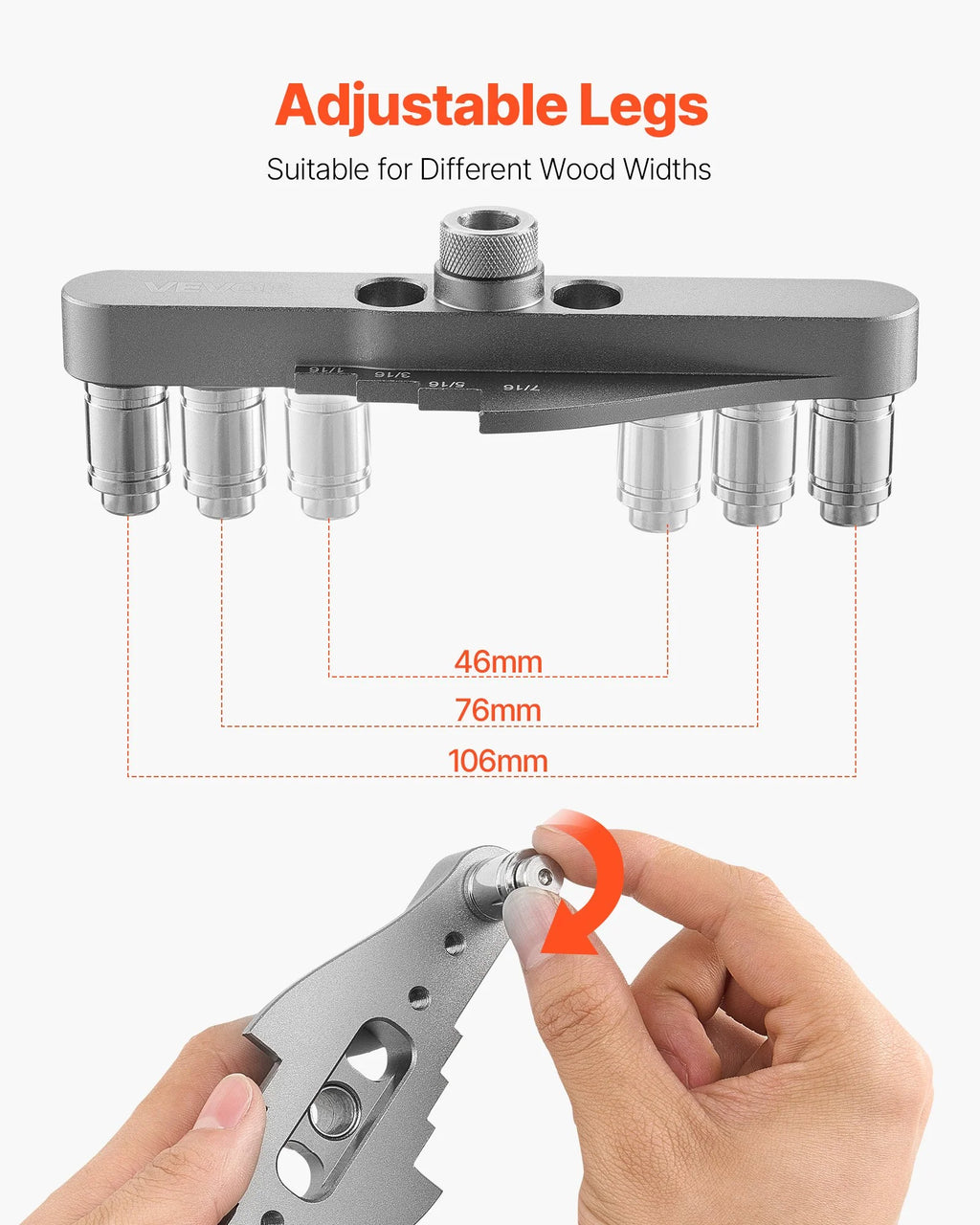 Self-Centering Doweling Jig Kit, 1/4, 5/16, 3/8 in Drill Guide – image 2