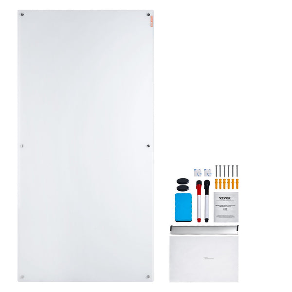 Magnetic Glass Whiteboard 72 x 36 in, Frameless Dry Erase Board