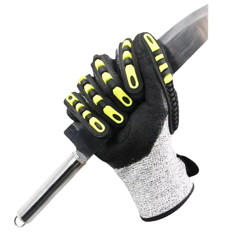 Oilfield Impact Gloves with TPR Knuckle Guards, Anti-Vibration Grip – image 4