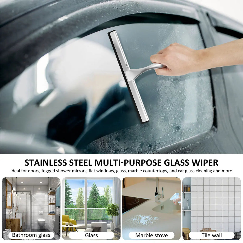Shower Squeegee - Stainless Steel with Suction Cup Holder – image 5