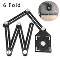 6-Fold Tile Hole Locator Ruler - Aluminum Angle Measuring Template Tool