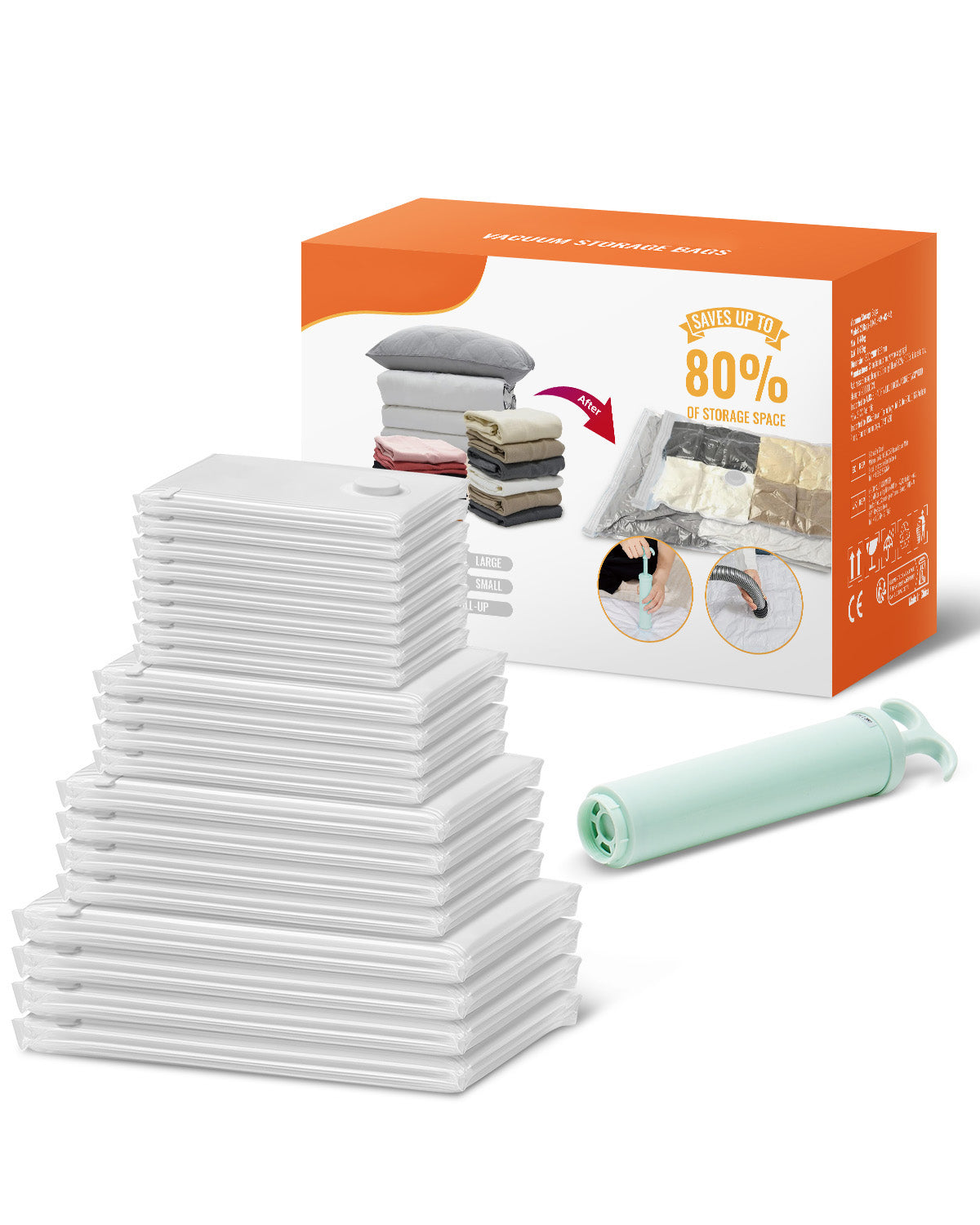 Vacuum Storage Bags 20 Pack – Space Saver Bags with Hand Pump – image 5