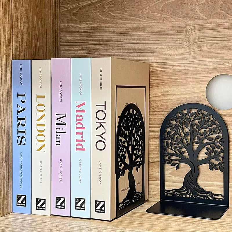 Decorative Bookends - Black Metal Tree of Life Book Ends – image 3