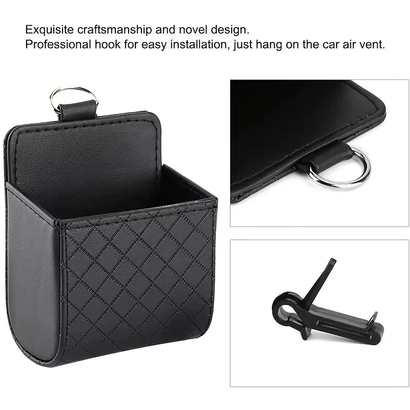 PU Leather Air Vent Organizer for Glasses & Phone – image 5