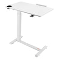 Rolling Laptop Desk with Tilting Top and Cup Holder – White