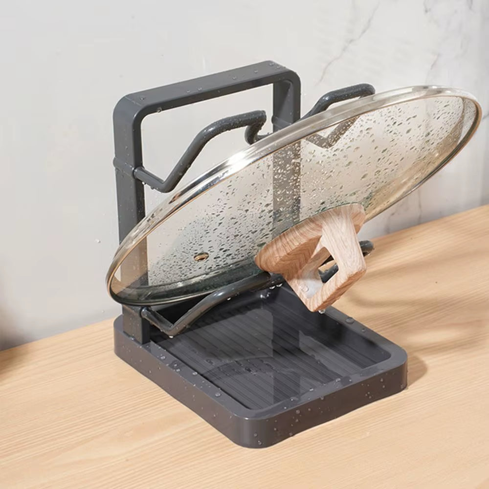 Pot Lid Organizer Rack - Wall-Mount No-Drill, Single/Double Layer – image 3
