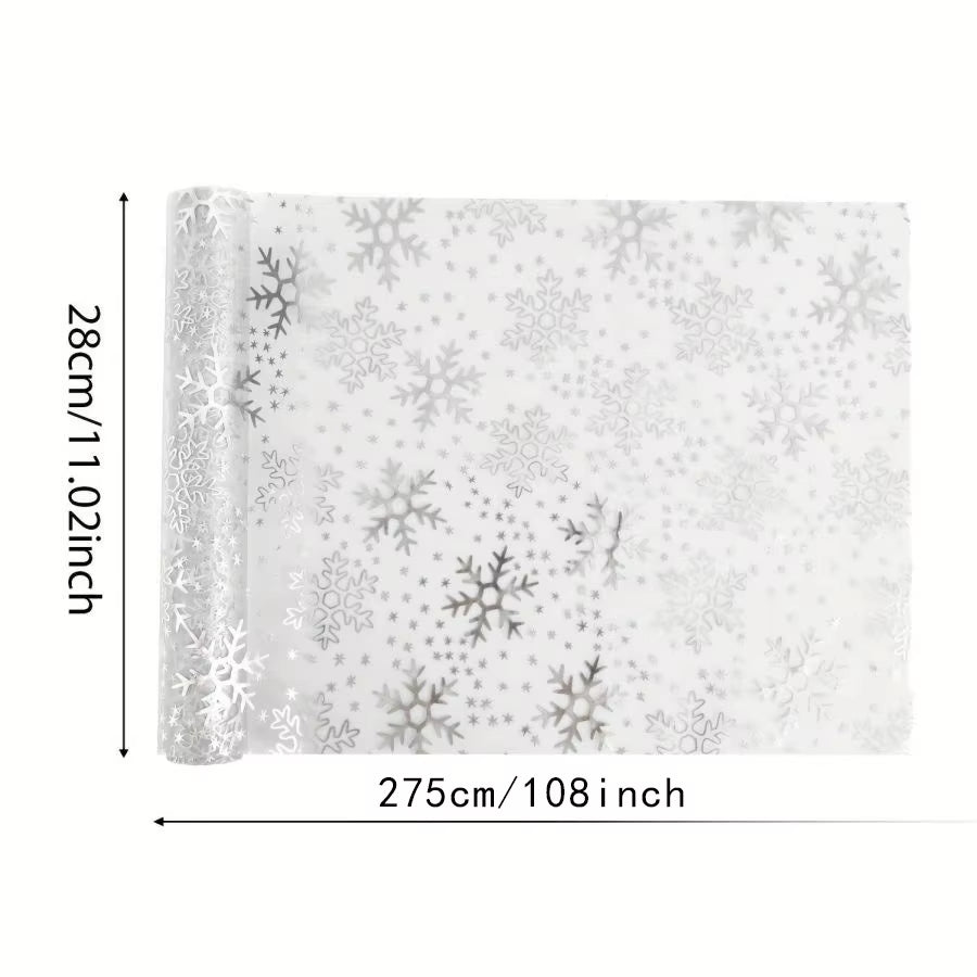 Organza Christmas Table Runner - Snowflake Print, 28 x 275 cm – image 4