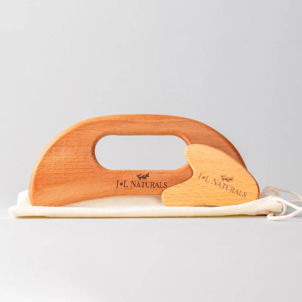 Gua Sha Kit – Beech Wood Face & Body Tools with Travel Pouch – image 4
