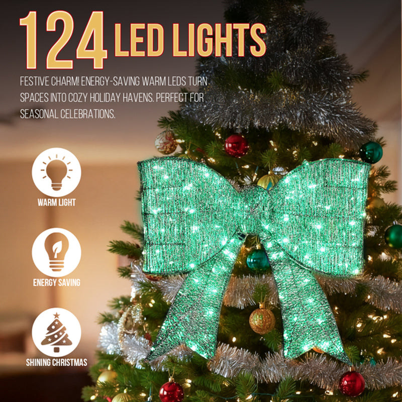 Pre-Lit Giant Christmas Bow Outdoor Decoration with 124 LED Lights – image 13